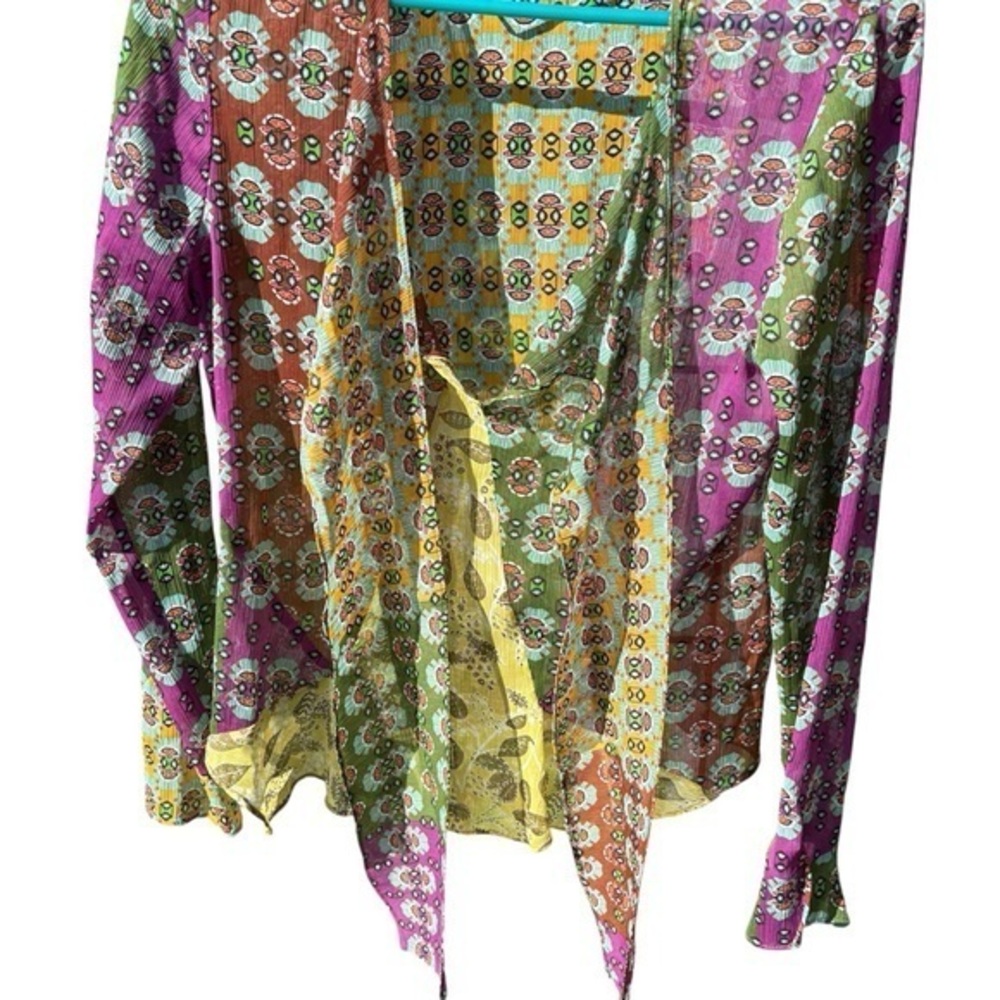 Zara Multicolor Geometric Pattern Top
